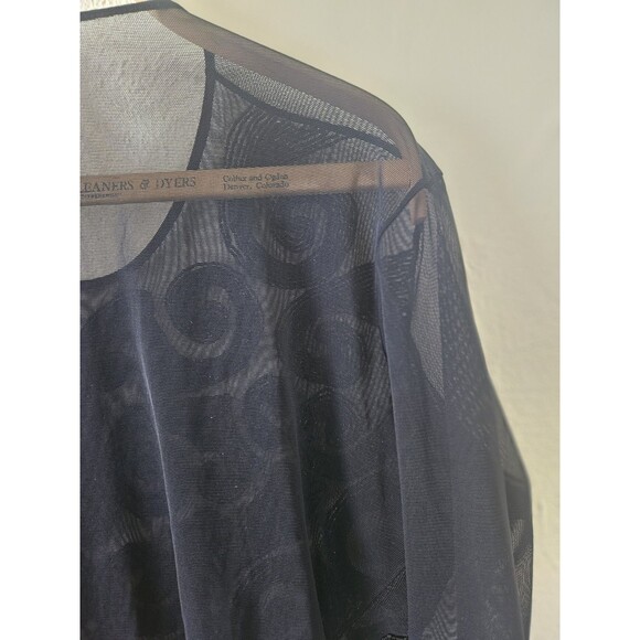 Escada Mesh And Beaded Body Suite Vtg Black Size L - Picture 9 of 10